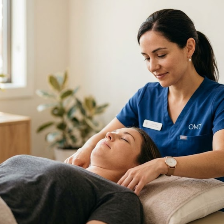 OMT for Recovery After Injury or Surgery A Safe, Physician-Guided Path to Healing create a banner image on this title but dont write anything on the banner image only pic 169 ratio (4)